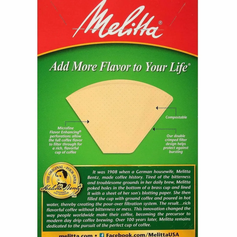 Melitta Coffee Filters, #4, 8 to 12 Cup Size, Cone Style, 100 Filters/Pack, 3/Pack