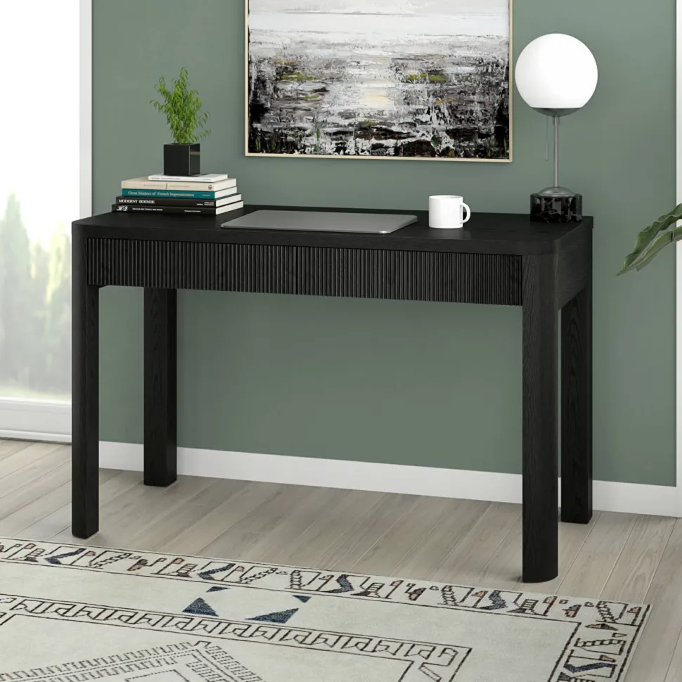 Mendoza 48'' Wide Rectangular Desk in Black Grain