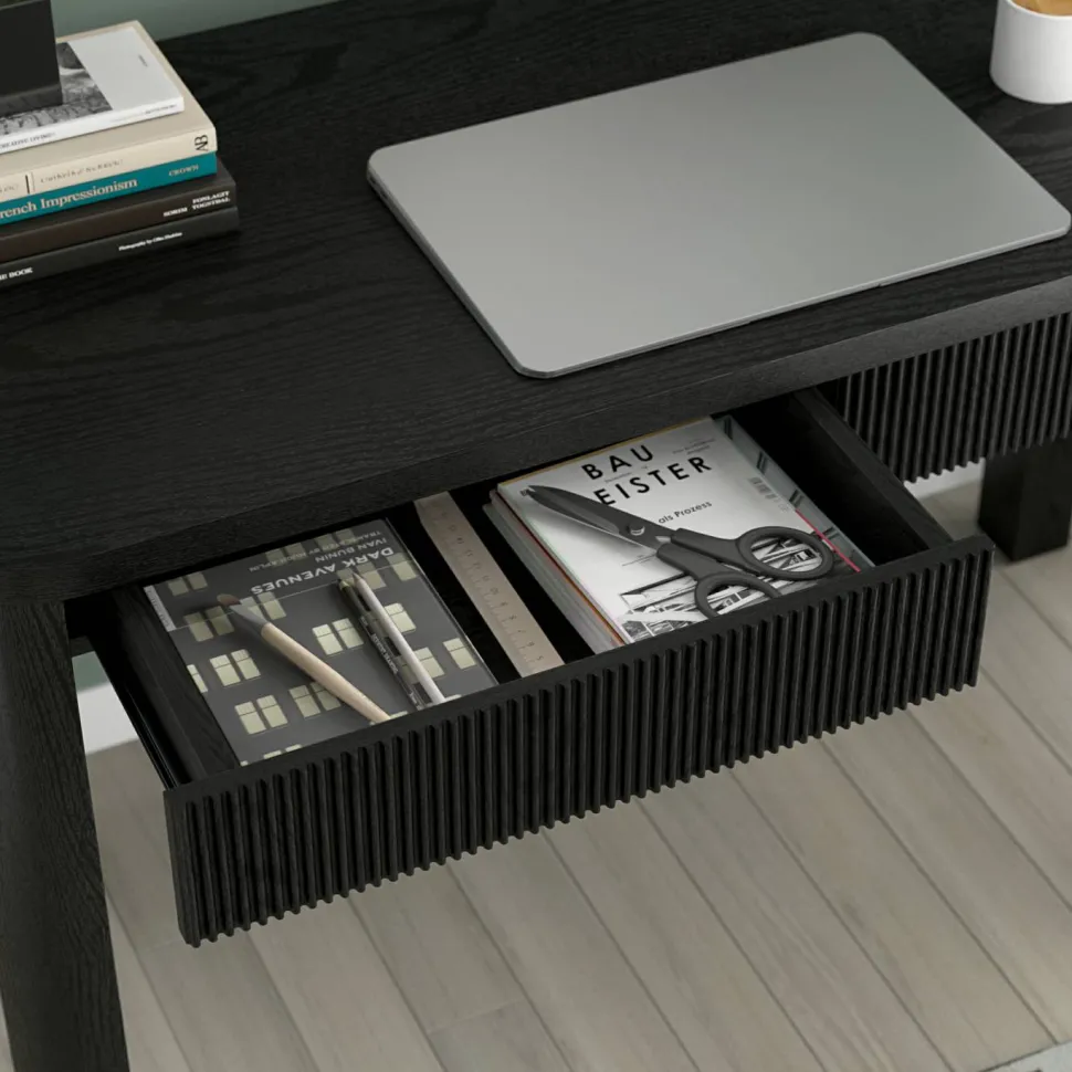 Mendoza 48'' Wide Rectangular Desk in Black Grain