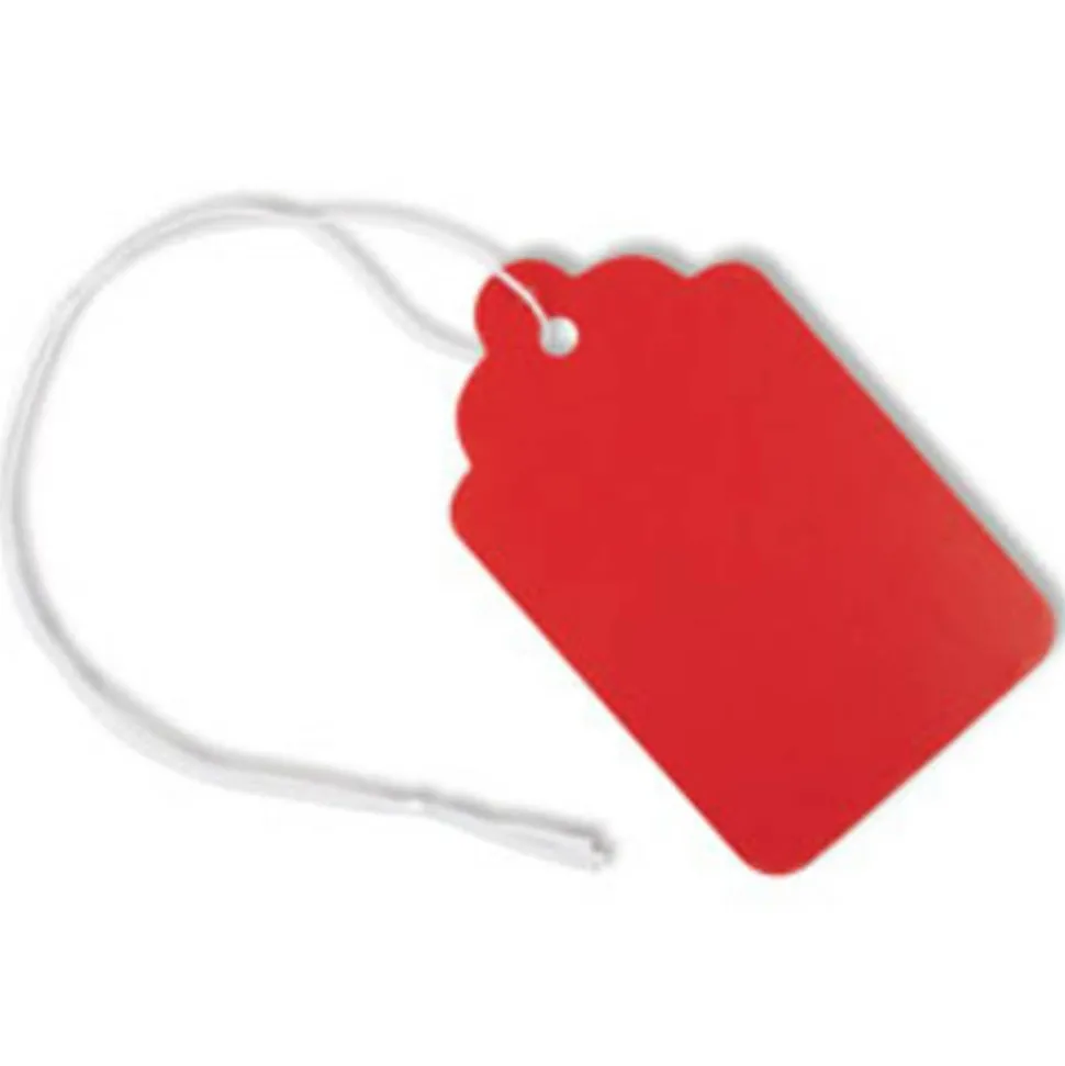 Merchandise Tags, Size 8, 1.69" x 2.75", Red, Pack Of 50