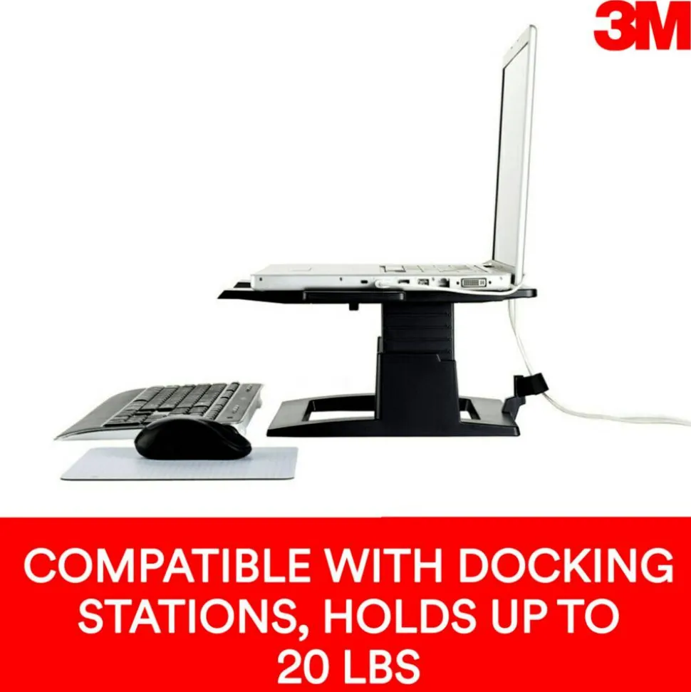 3M Ergonomic Notebook Computer Stand, Black