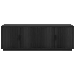 Mero Rectangular Fluted TV Stand for TV's up to 75" in Black Grain