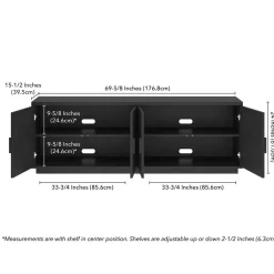 Mero Rectangular Fluted TV Stand for TV's up to 75