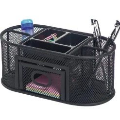 Mesh Oval Desk Organizer, Black