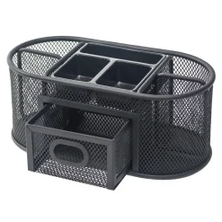 Mesh Oval Desk Organizer, Black