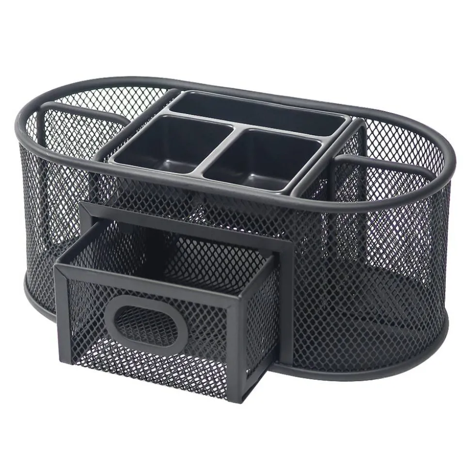 Mesh Oval Desk Organizer, Black
