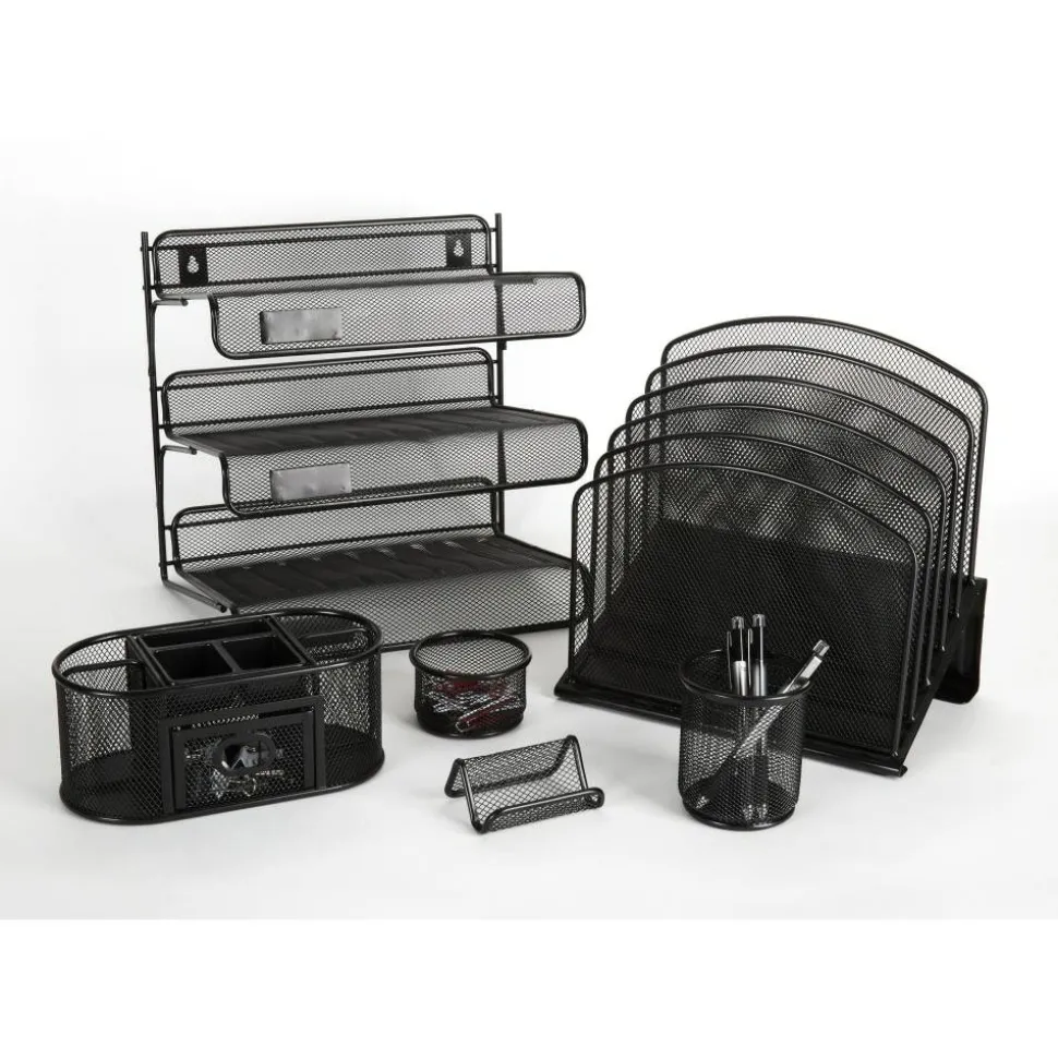 Mesh Paper Clip Holder, Black