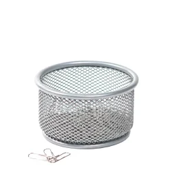 Mesh Paper Clip Holder, Silver
