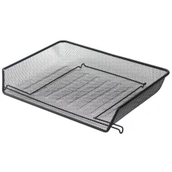 Mesh Self-Stacking Side-Loading Letter Tray, Black