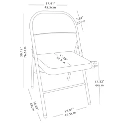 Metal Folding Chairs, Tan, Set Of 4 Chairs