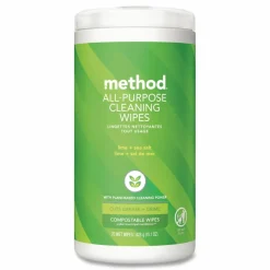 Method All Purpose Cleaning Wipes, 1 Ply, Lime and Sea Salt, White, 70/Canister, 6/Carton