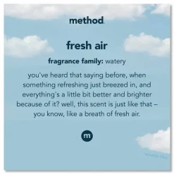 Method Laundry Detergent, Fresh Air Scent, 53.5 oz Bottle, 4/Carton