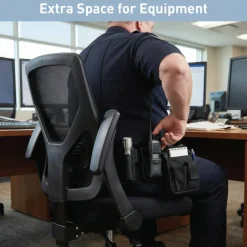 MFTC 400 Big & Tall Ergonomic Mesh/Fabric High-Back Chair with Flip-Up Armrests, Black/Black, BIFMA Compliant