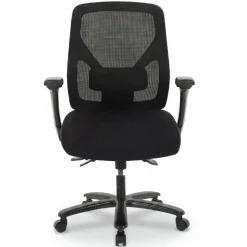 MFTC 400 Big & Tall Ergonomic Mesh/Fabric High-Back Chair with Flip-Up Armrests, Black/Black, BIFMA Compliant