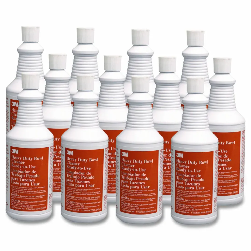 3M Heavy-Duty Bowl Cleaner, Unscented, 32 oz Bottle, 12/Carton