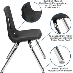 Mickey Advantage Black Student Stack School Chair - 14-inch