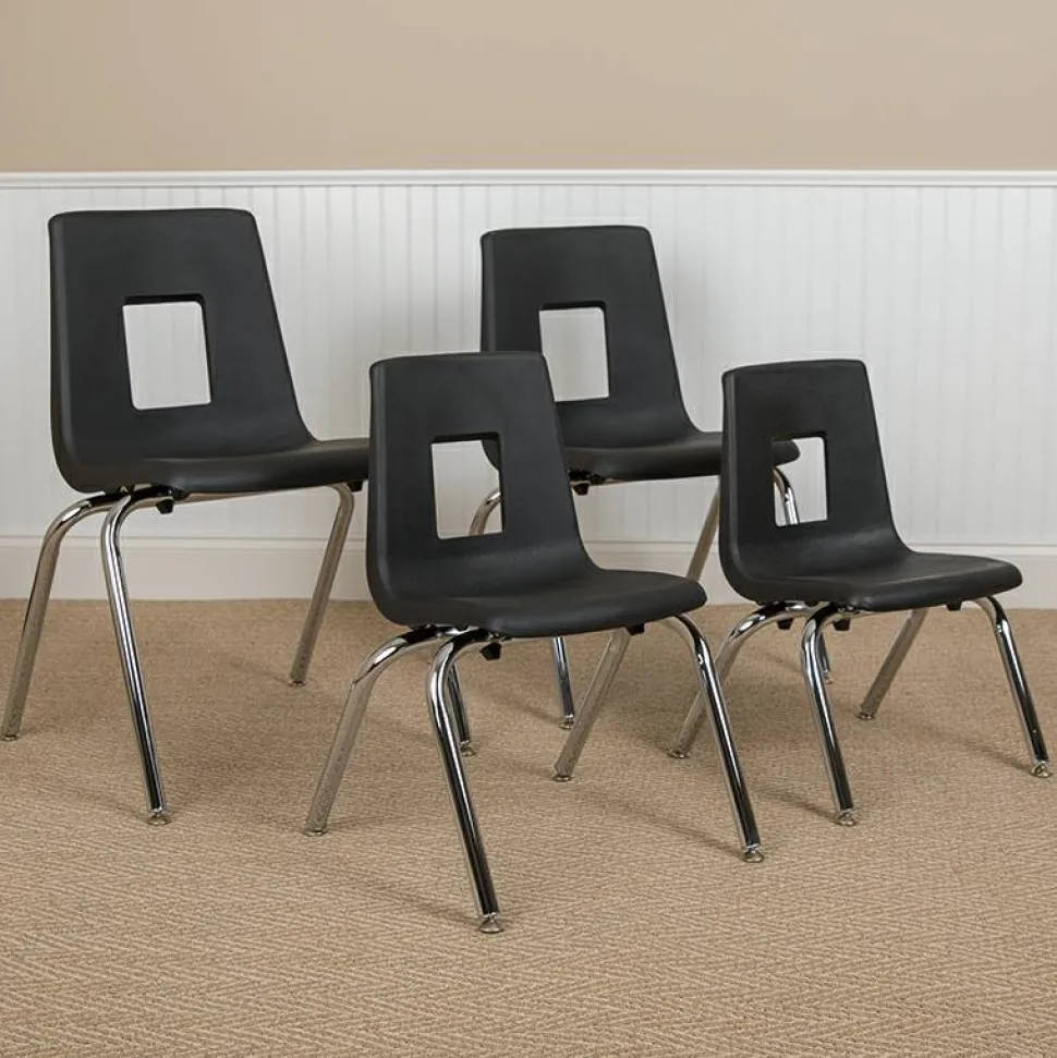 Mickey Advantage Black Student Stack School Chair - 14-inch