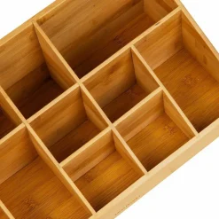 Mind Reader Bali 11-Compartment Bamboo Organizer