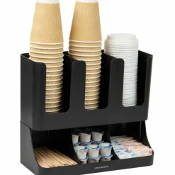 Mind Reader 6-Compartment 2-Tier Coffee Condiment And Cup Organizer, 11-1/2