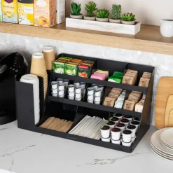 Mind Reader 14-Compartment/3-Tier Coffee Cup And Condiment Countertop Organizer, 12-1/2