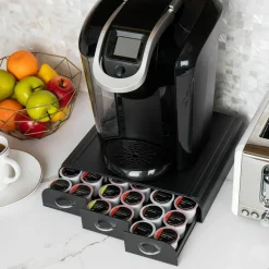 Mind Reader 3-Drawer Coffee Pod Drawer Organizer For 36 Coffee Pod Capacity, 2-1/2"H x 13-1/2"W x 12-1/4"D, Black