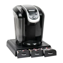 Mind Reader 3-Drawer Coffee Pod Drawer Organizer For 36 Coffee Pod Capacity, 2-1/2"H x 13-1/2"W x 12-1/4"D, Black