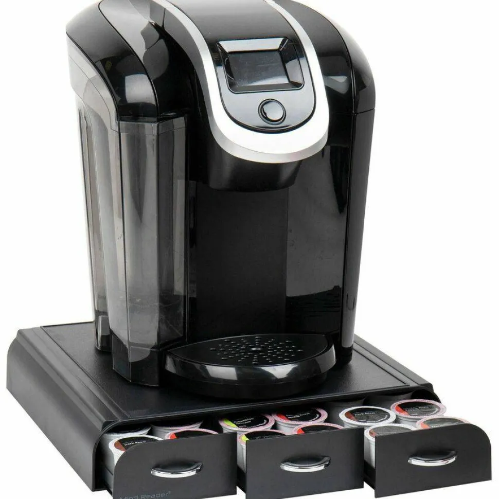 Mind Reader 3-Drawer Coffee Pod Drawer Organizer For 36 Coffee Pod Capacity, 2-1/2"H x 13-1/2"W x 12-1/4"D, Black
