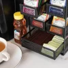 Mind Reader Network Collection 5-Compartment Tea Countertop Organizer, 6.75 x 7 x 10, Black