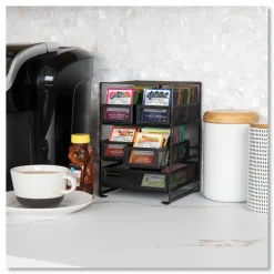Mind Reader Network Collection 5-Compartment Tea Countertop Organizer, 6.75 x 7 x 10, Black