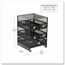 Mind Reader Network Collection 5-Compartment Tea Countertop Organizer, 6.75 x 7 x 10, Black