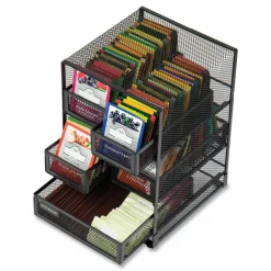 Mind Reader Network Collection 5-Compartment Tea Countertop Organizer, 6.75 x 7 x 10, Black