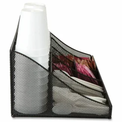 Mind Reader Network Collection 11-Compartment Coffee Cup and Condiment Countertop Organizer, 9.5 x 17.88 x 6.63, Black