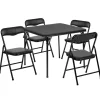 Mindy Kids Black 5 Piece Folding Table and Chair Set
