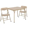 Mindy Kids Tan 3 Piece Folding Table and Chair Set