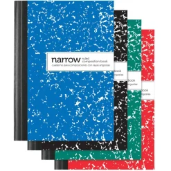 Mini Marble Composition Books, 3-1/4" x 4-1/2", Narrow Ruled, 80 Sheets Per Book, Assorted Colors, Pack Of 4