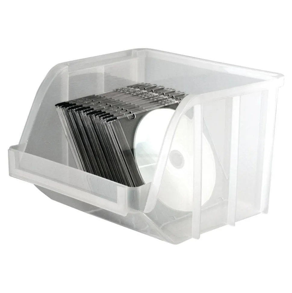 Mini Plastic Stacking Bin, Small Size, 6" x 8 3/4" x 9", Clear