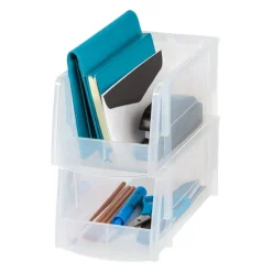 Mini Plastic Stacking Bin, Small Size, 5" x 5 1/2", Clear