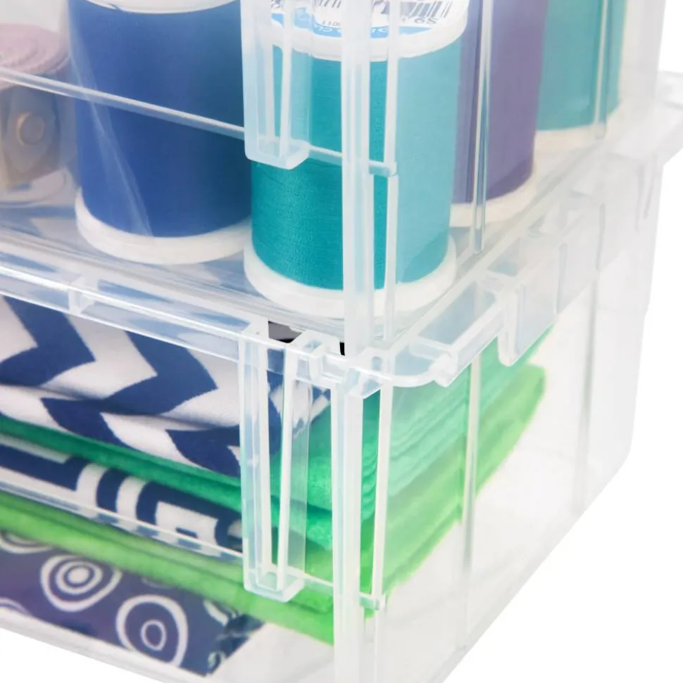 Mini Plastic Stacking Bin, Small Size, 5" x 5 1/2", Clear