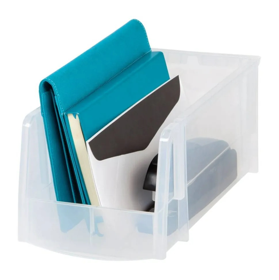 Mini Plastic Stacking Bin, Small Size, 5" x 5 1/2", Clear