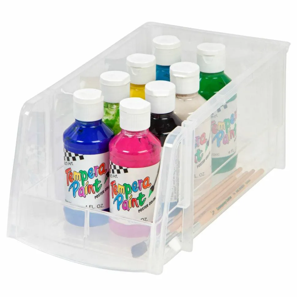 Mini Plastic Stacking Bin, Small Size, 5" x 5 1/2", Clear