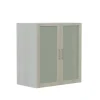 Mirella Glass Door Display Cabinet, White Ash