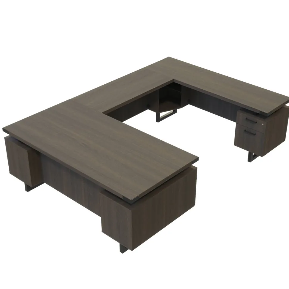 Mirella U-Shaped Configuration Desk, BBB/BF, Southern Tobacco