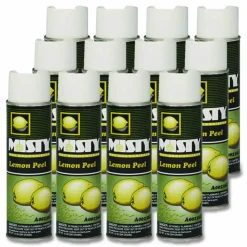 Misty Handheld Air Deodorizer, Lemon Peel, 10 oz Aerosol Spray, 12/Carton