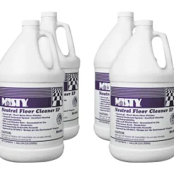 MISTY Neutral Floor Cleaner - For Multi Surface - Concentrate - Liquid - 128 fl oz (4 quart) - Lemon Scent Width - 4 / Carton - Pleasant Scent - Green