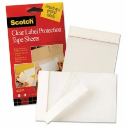3M Label Protection Tape Sheets, 4" X 6" - 4" Width x 6" Length - Polypropylene Backing - 2 / Pack - Clear