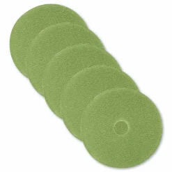 3M Low-Speed TopLine Autoscrubber Floor Pads 5000, 20" Diameter, Green/Amber, 5/Carton