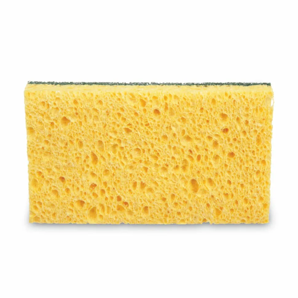 3M Niagara Medium Duty Scrubbing Sponge 74N, 3.6 x 6, 1" Thick, Yellow/Green, 20/Carton