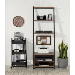 Mobile 3-Tier Storage Cart, 35-5/8"H x 17-15/16"W x 14-5/16"D, Black