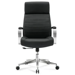 Modern Comfort Modee Vegan Leather High-Back Executive Office Chair, Black/Chrome, BIFMA Compliant