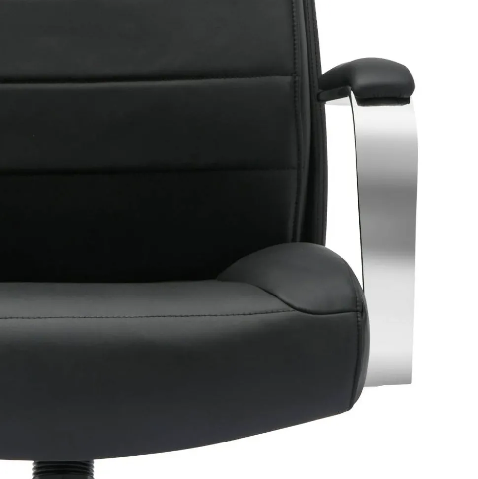 Modern Comfort Modee Vegan Leather High-Back Executive Office Chair, Black/Chrome, BIFMA Compliant